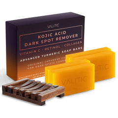Valitic Kojic Acid Dark Spot Remover Soap Bar top view for brighter skin