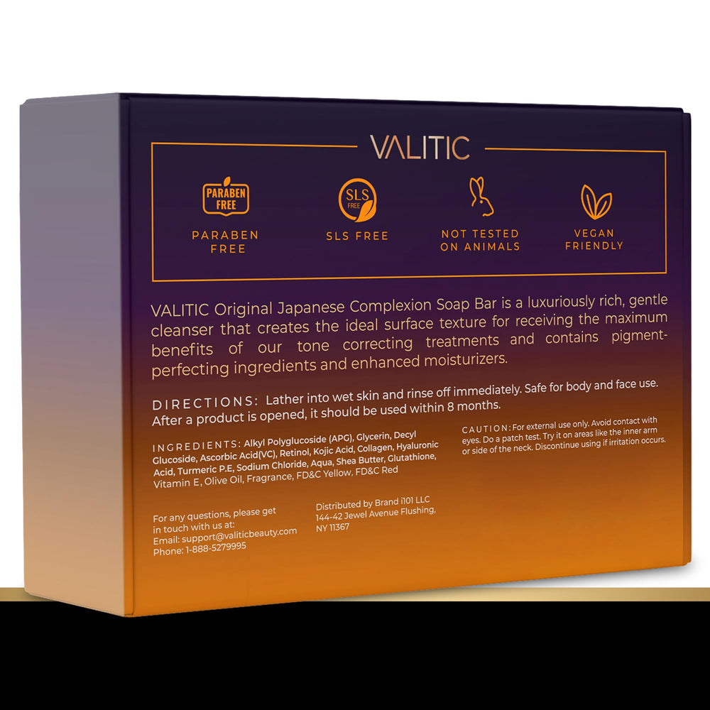 VALITIC Kojic Acid Soap daily-use bar for even-toned skin texture.