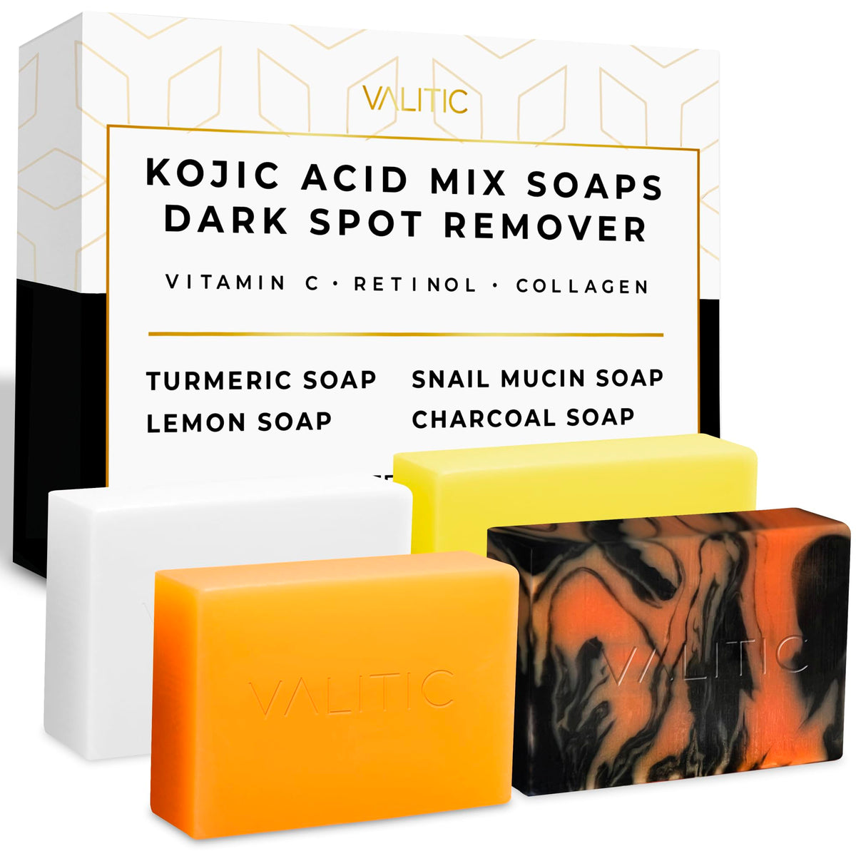 VALITIC kojic turmeric soap bar — brightening cleanse for even skin tone and daily routine.