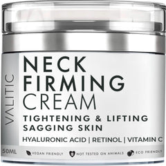 VALITIC Neck Cream pump-action demonstrates convenient dispensing for daily firming and hydration.
