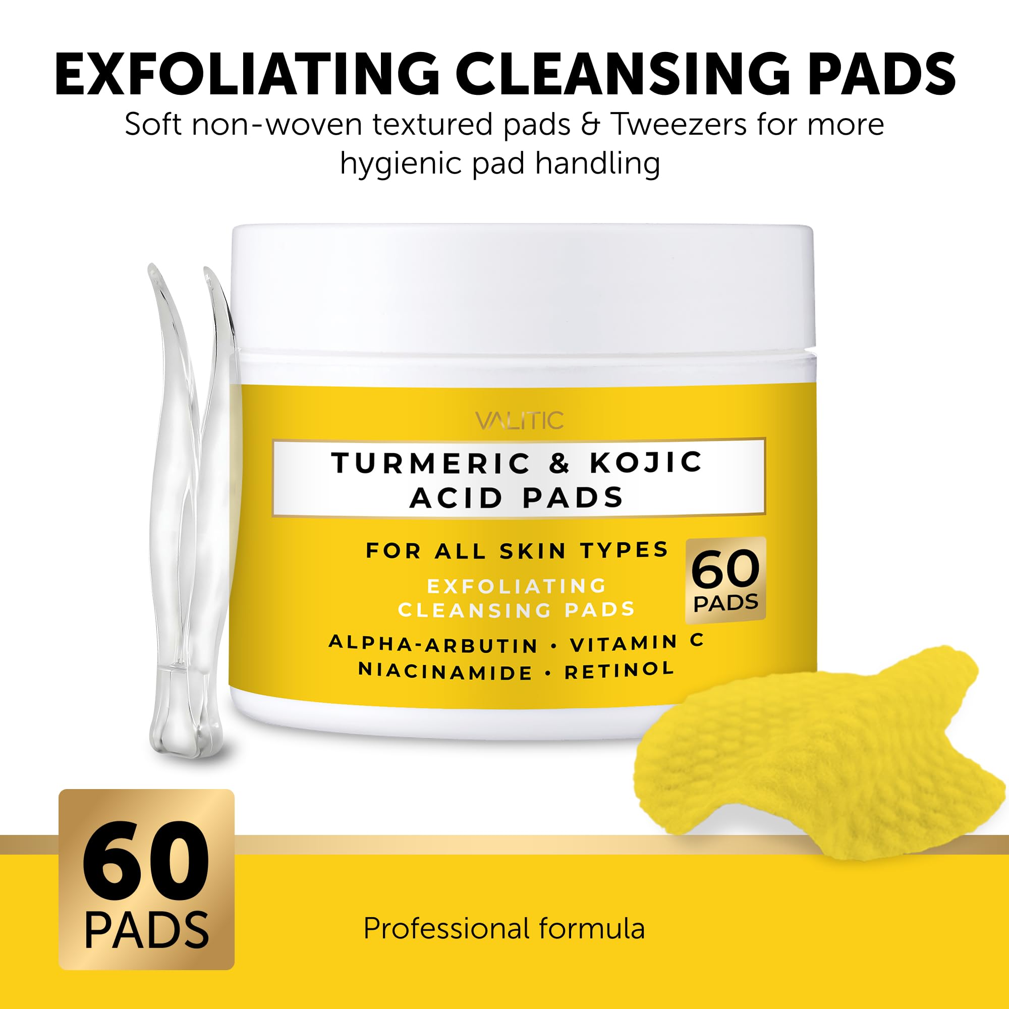 VALITIC Turmeric Kojic Pad in morning routine scene signals refreshed skin.