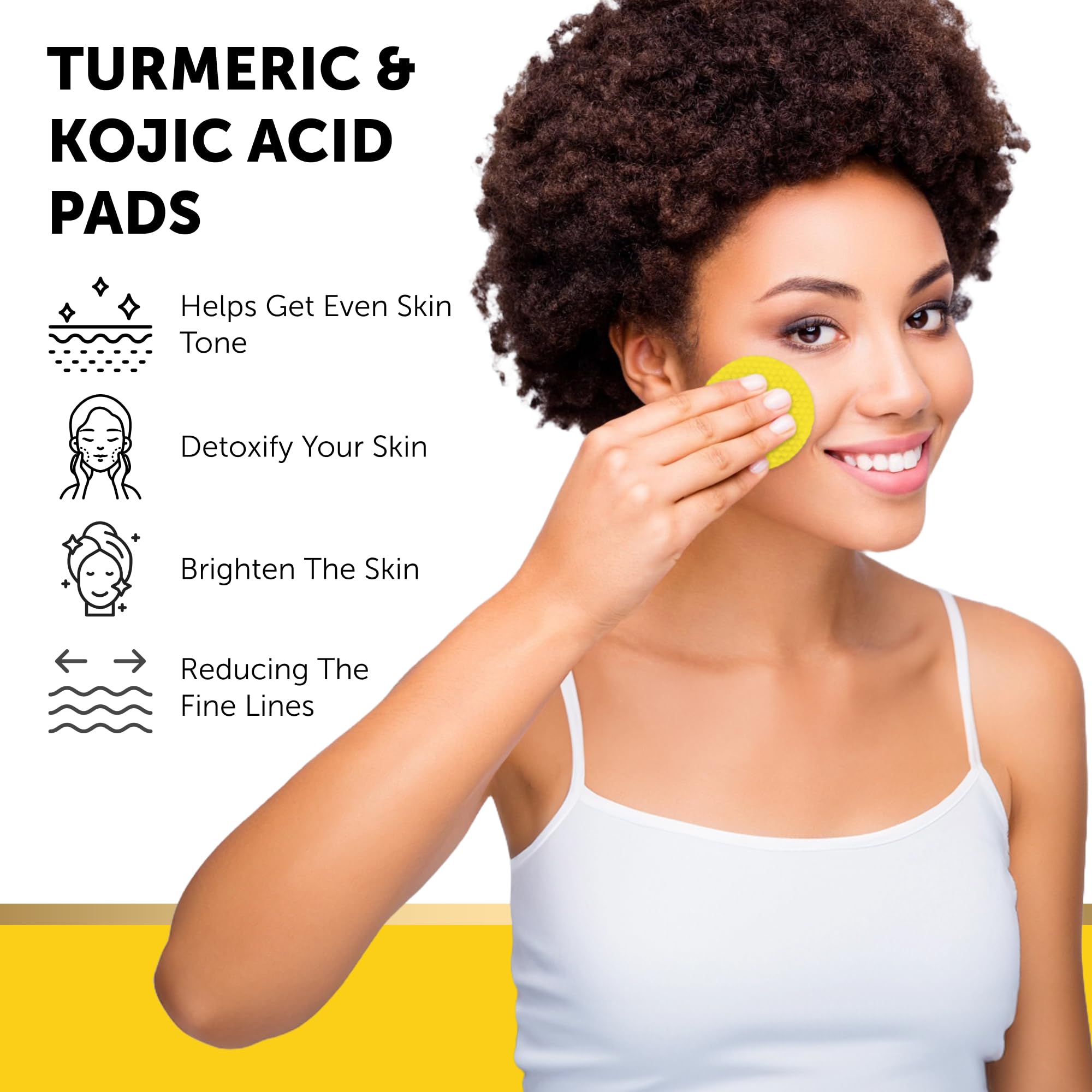 VALITIC Turmeric Kojic Pre-soaked Pad demonstrates mess-free, convenient use.