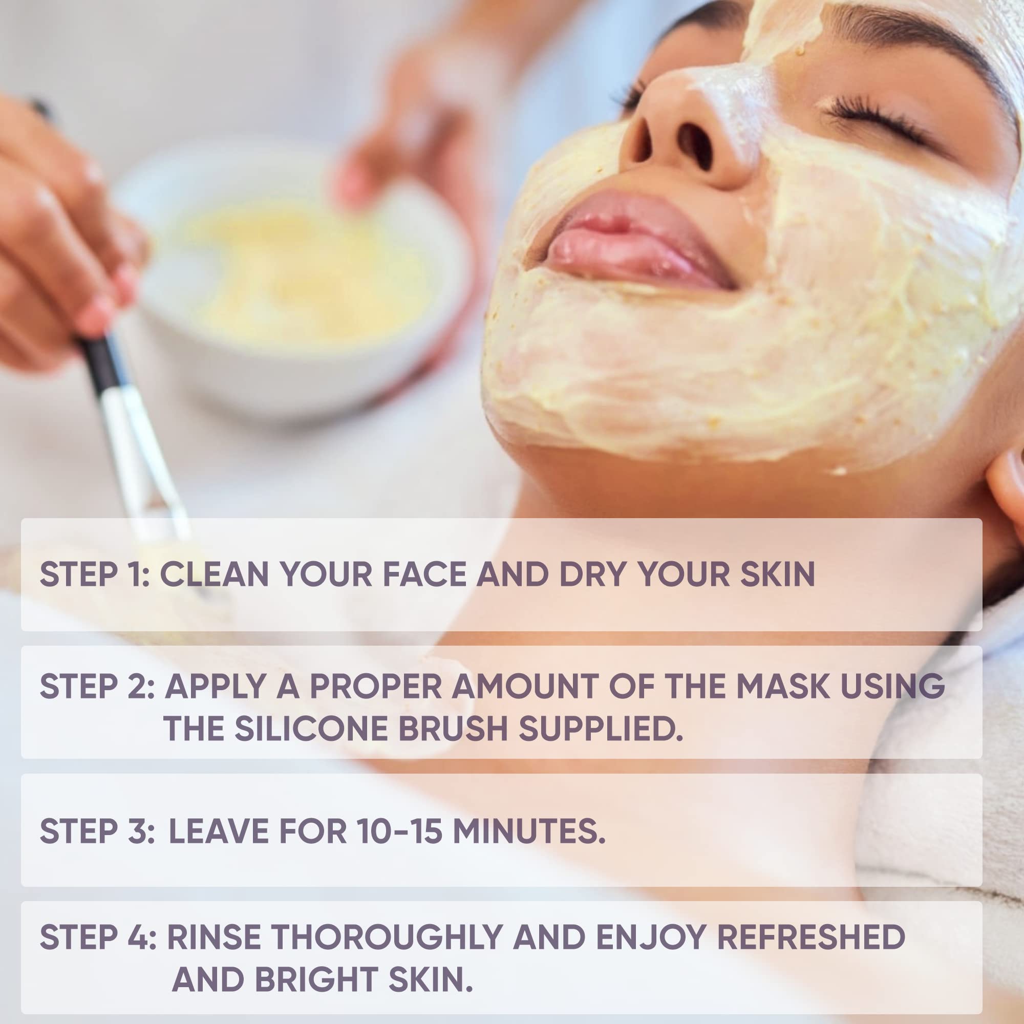 VALITIC weekly skincare routine flatlay conveys simple masking with included brush.