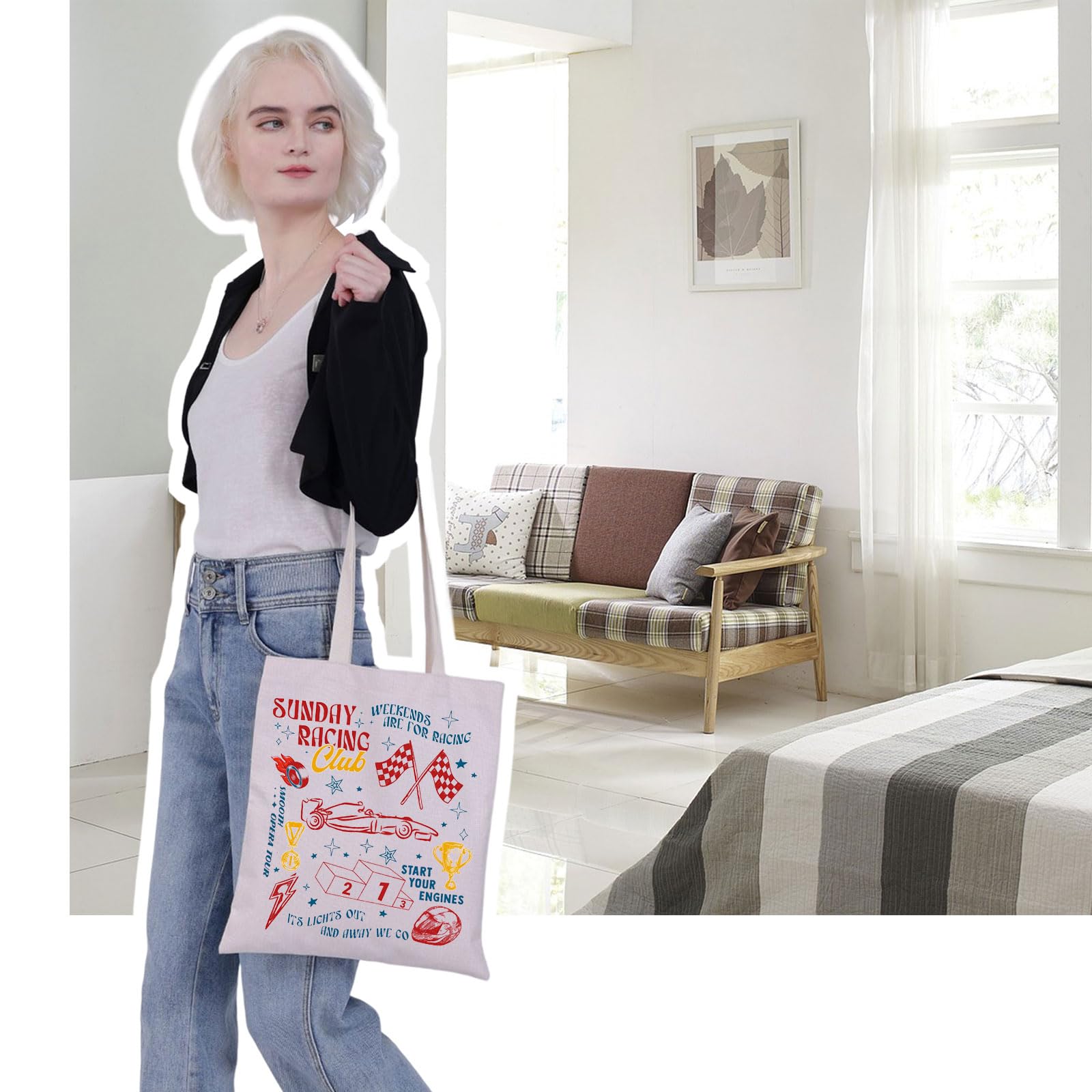 VAMSII F Tote Bag travel use, compact yet roomy