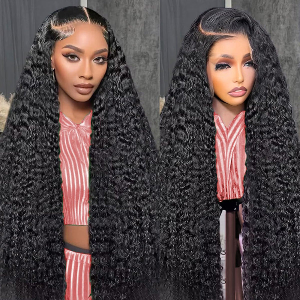 Vamzee deep-wave lace-front wig front view for natural hairline daily wear
