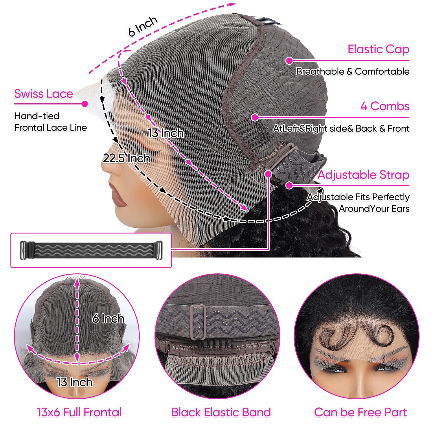 Vamzee wig cap 21.5-22.5 inch size for comfortable fit