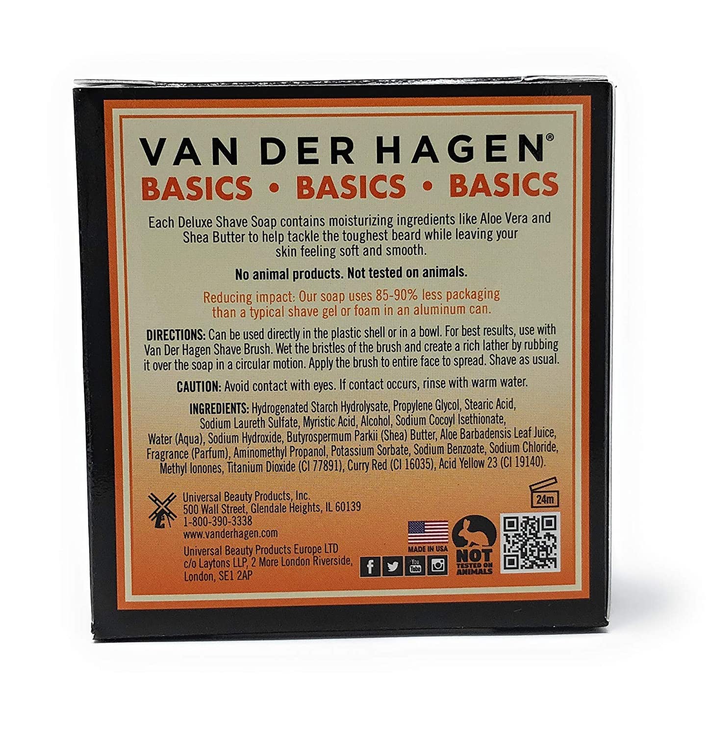 Van Der Hagen Deluxe Shave Soap 3-pack in a shaving bowl with brush for lather-ready setup.