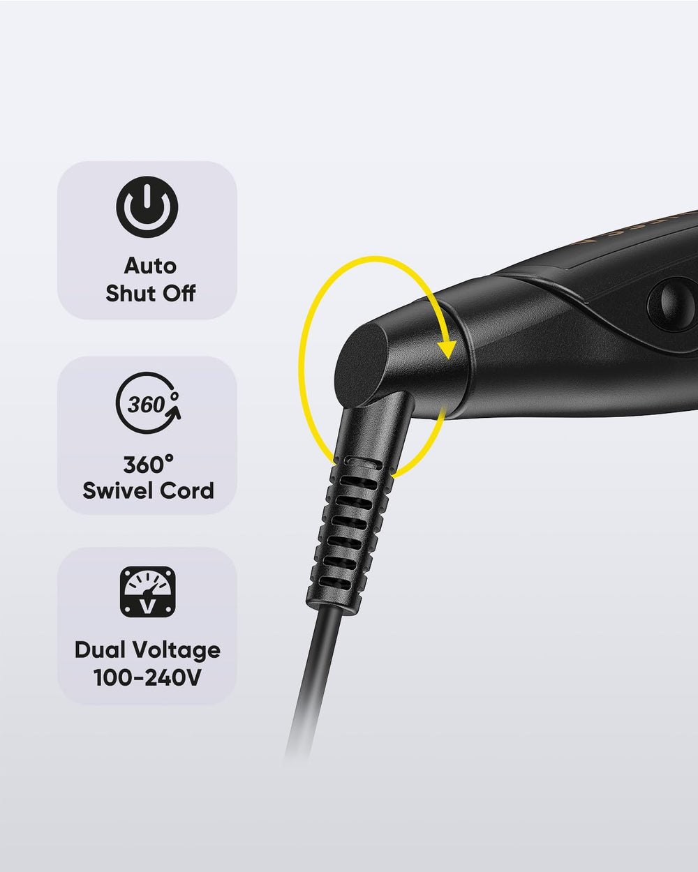 Vanessa PRO auto shut-off provides safe, worry-free operation after use.