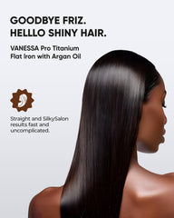 Vanessa PRO floating plates glide smoothly across each strand for consistent results.