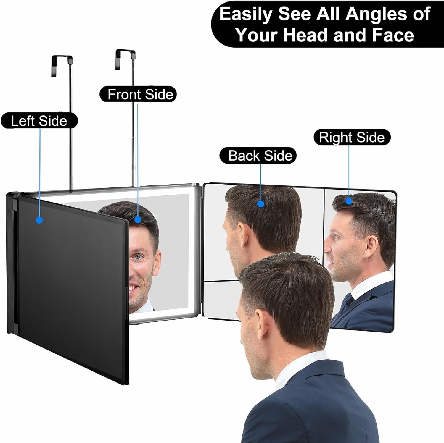 Vanexiss telescoping hooks expand options for makeup, shaving, styling.
