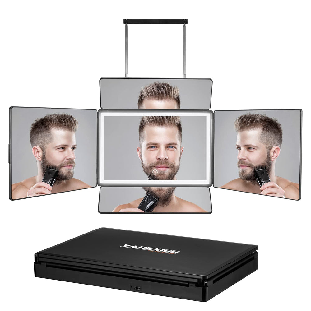Vanexiss rechargeable 5-way mirror in door lighting for precise, even illumination.