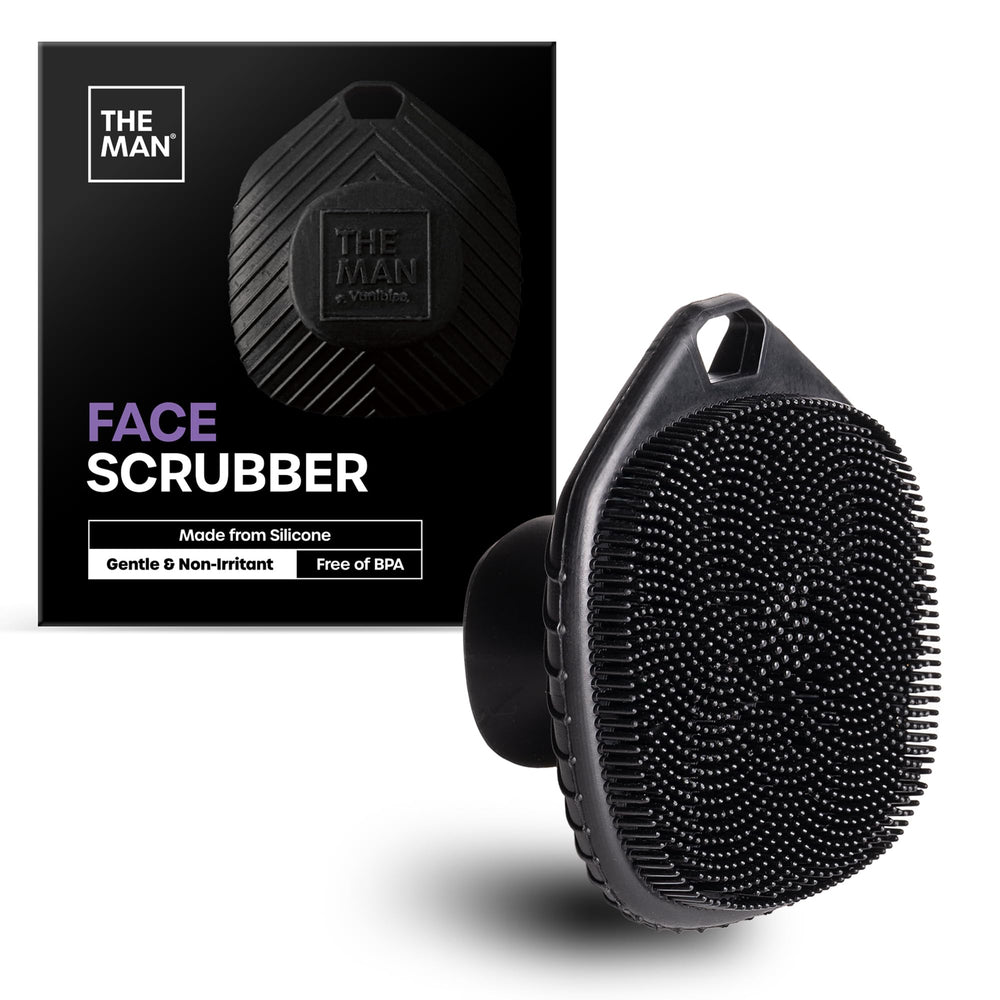 Vanibiss The Man Face Scrubber with ergonomic-handle delivers comfortable cleansing.
