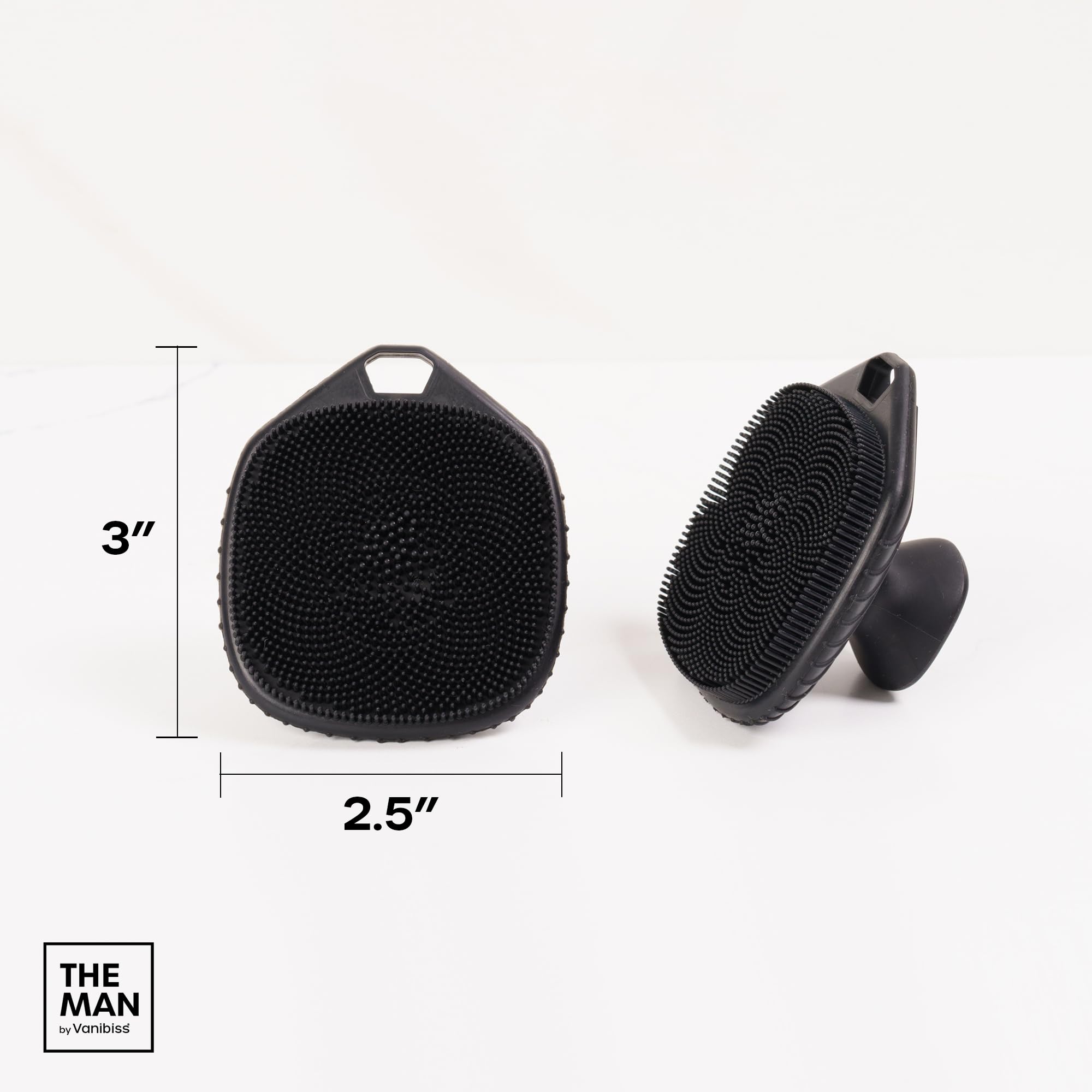 Vanibiss The Man Face Scrubber-hanging-hole convenient storage after use and travel-friendly.