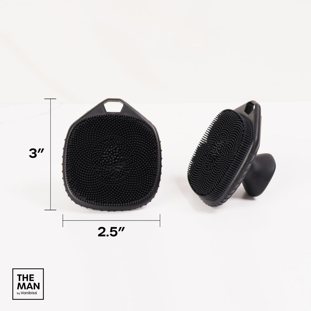 Vanibiss The Man Face Scrubber-hanging-hole convenient storage after use and travel-friendly.