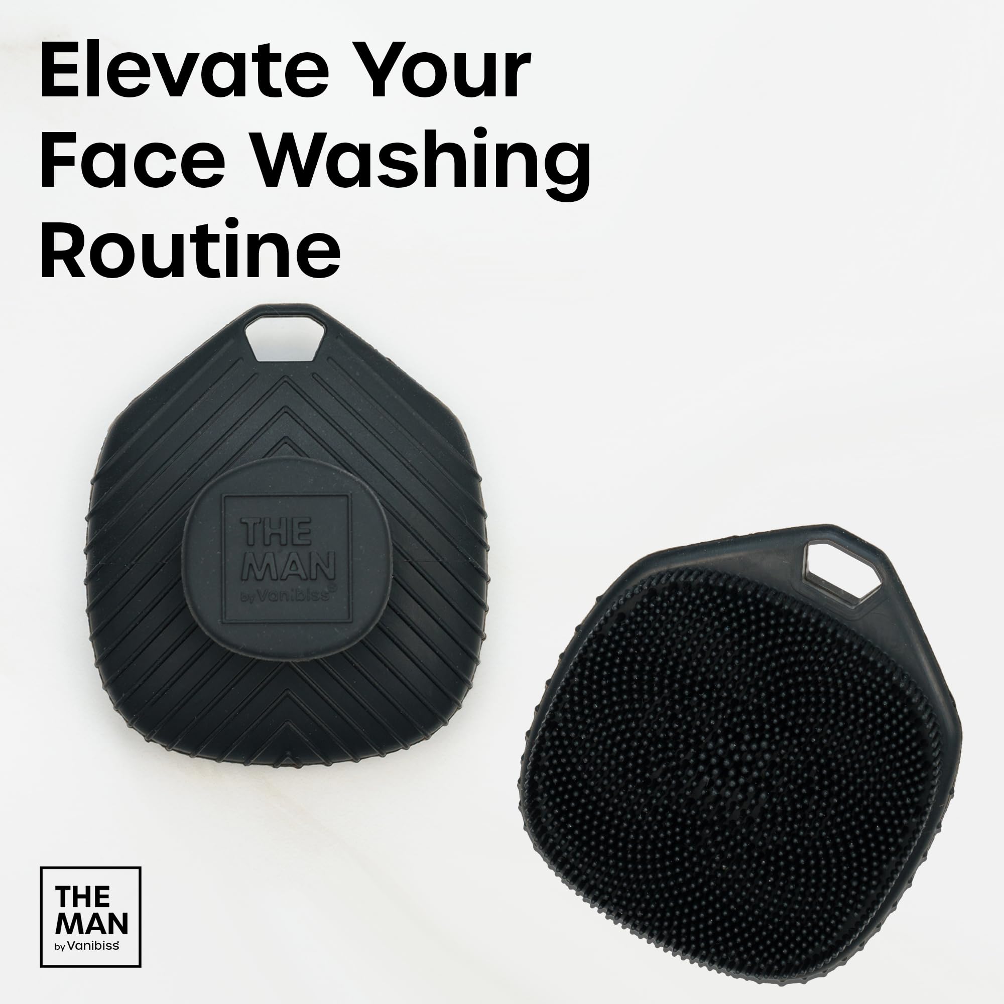 Vanibiss The Man Face Scrubber-shower-storage-travel supports in-shower routine and easy packing.