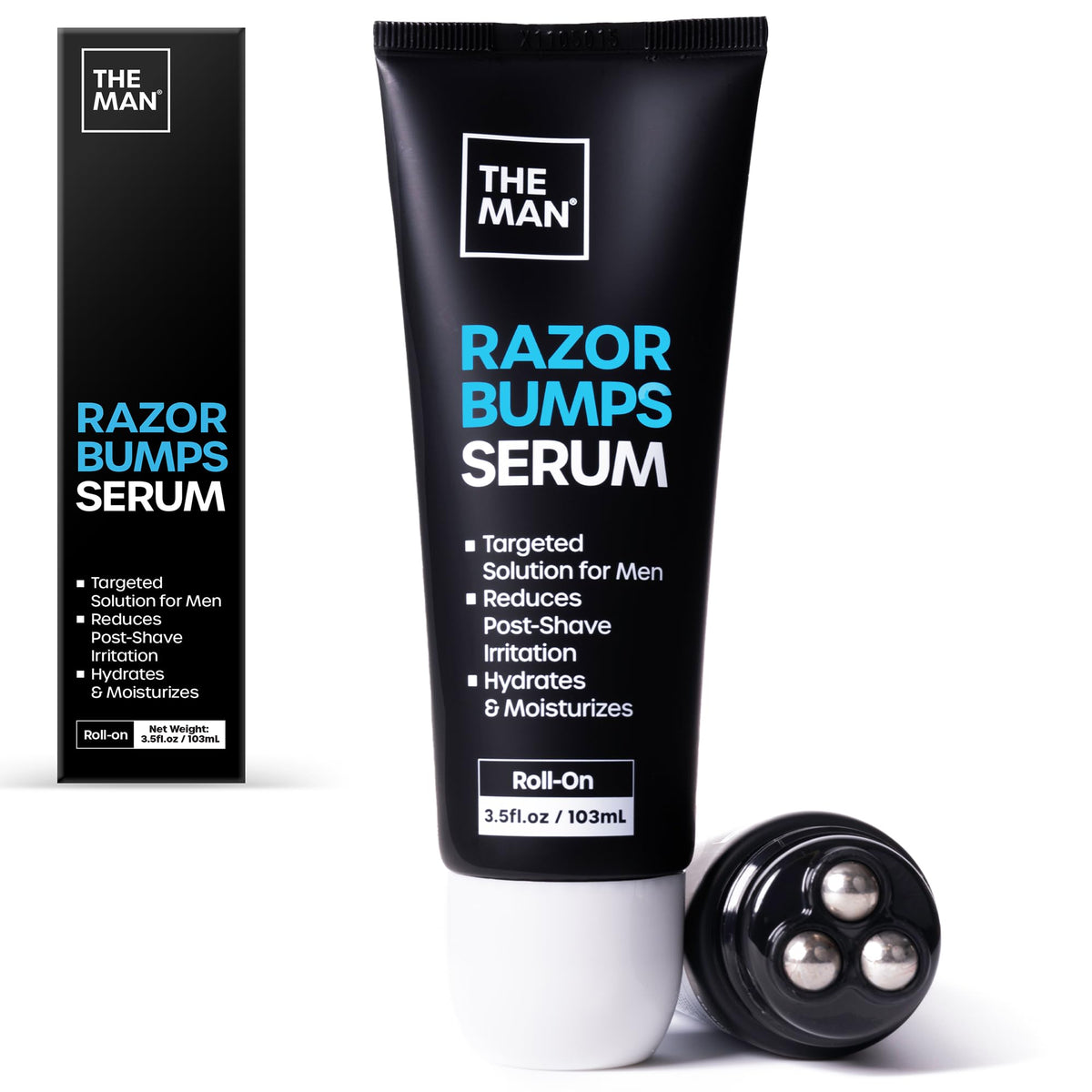 Vanibiss The Man Razor Bumps Serum bottle closeup showing soothing post‑shave relief