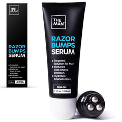 Vanibiss The Man Razor Bumps Serum bottle closeup showing soothing post‑shave relief