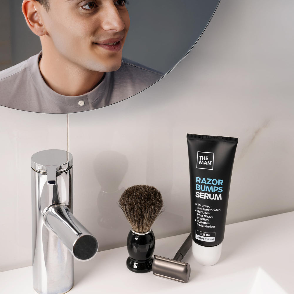 Vanibiss The Man serum applied on forearm demonstrates cooling, calming sensation
