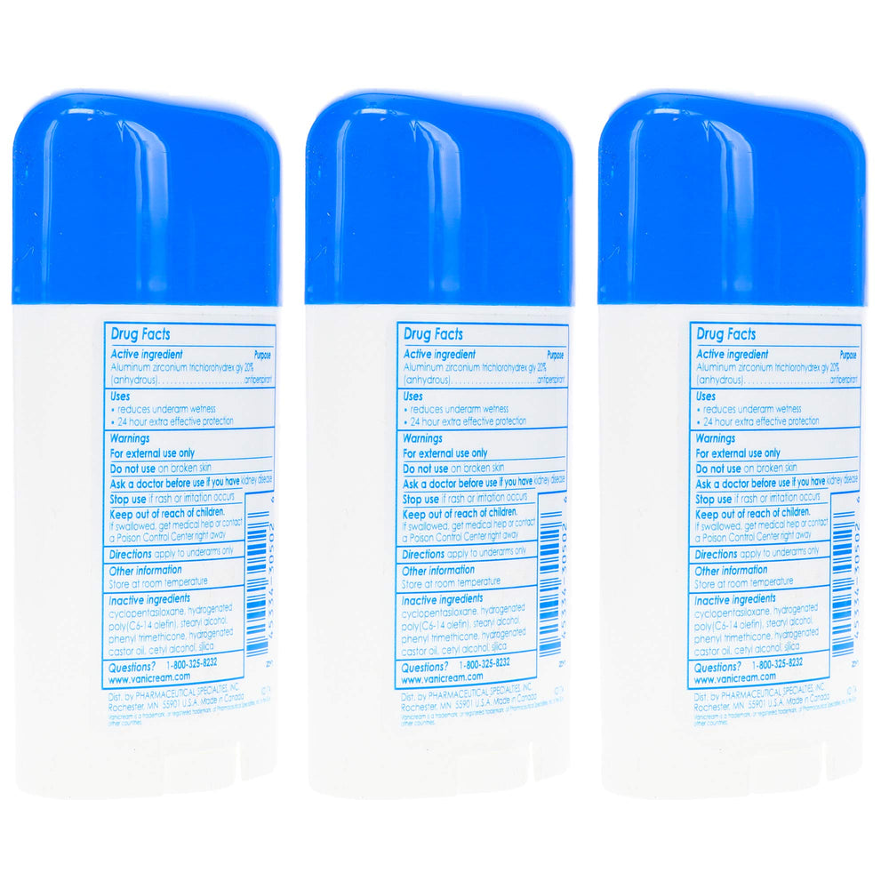Vanicream Anti-Perspirant dry-glide texture emphasizes non-sticky finish for comfortable wear