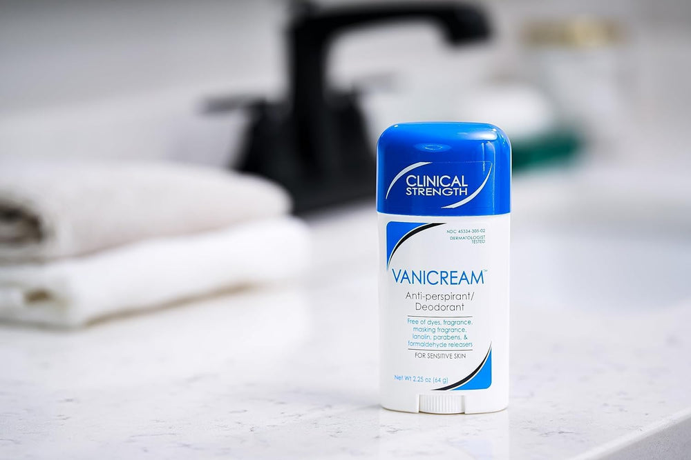 Vanicream antiperspirant bottle application demonstrates smooth glide-on feel and quick dryness.