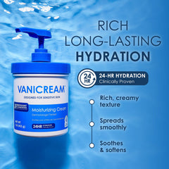 Vanicream cream texture close-up demonstrating rich, non-greasy hydration for sensitive skin