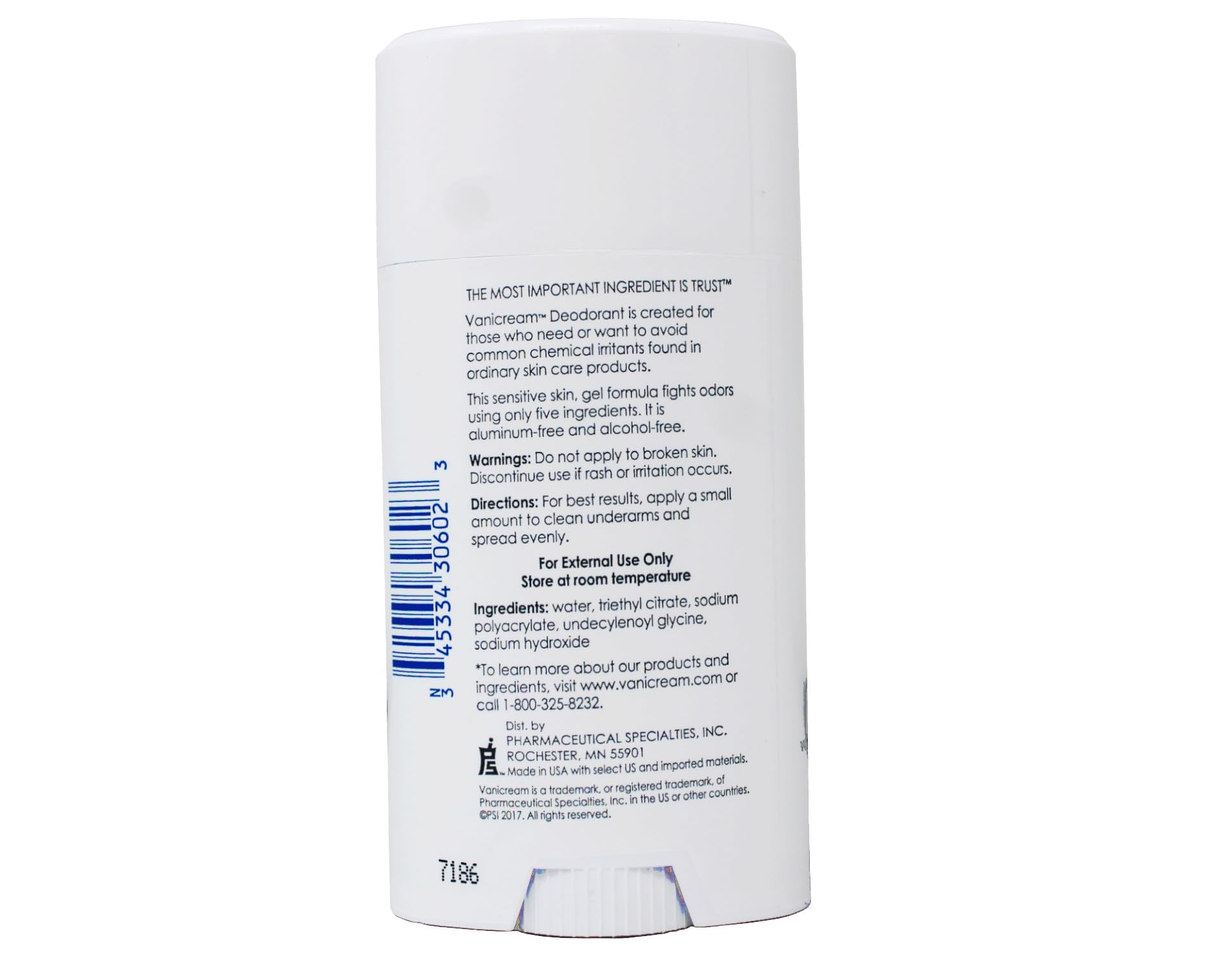 Vanicream pack of 3 deodorants shown, convenient for travel or family use.
