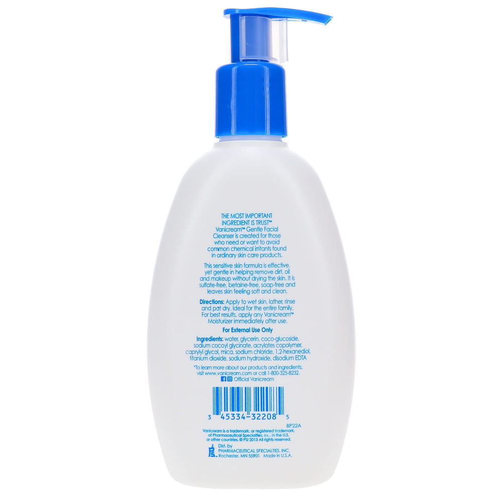 Vanicream Gentle Facial Cleanser makeup removal action illustrates makeup removal capability.