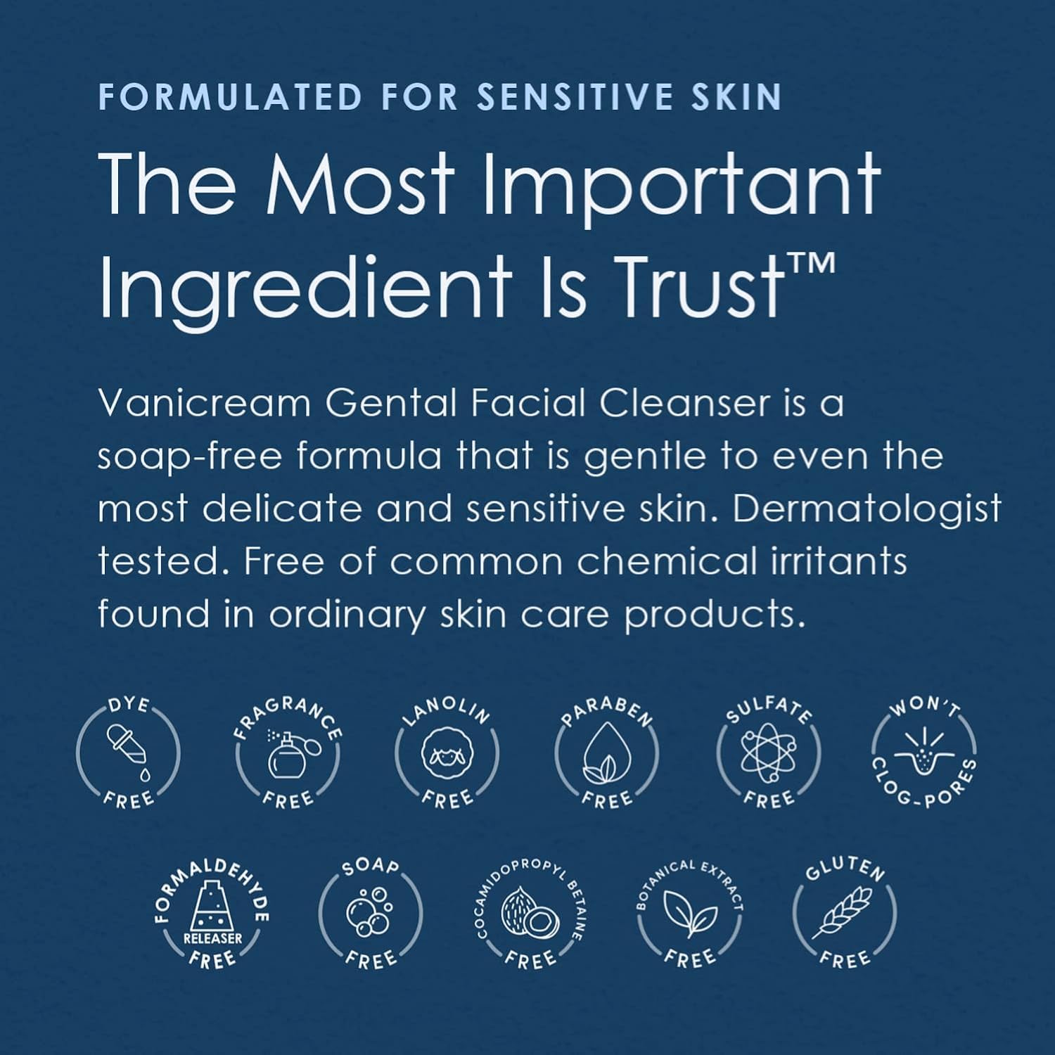 Vanicream Gentle Facial Cleanser on skin demonstrates gentle cleansing suitable for sensitive skin