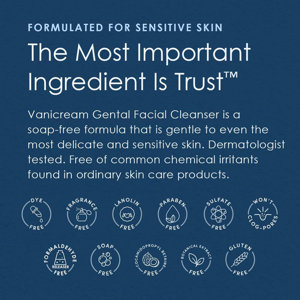 Vanicream Gentle Facial Cleanser on skin demonstrates gentle cleansing suitable for sensitive skin