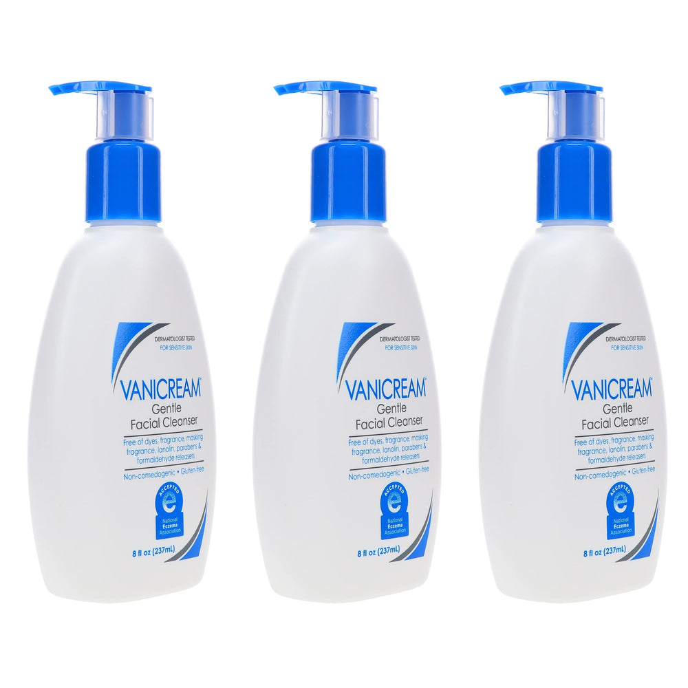 Vanicream Gentle Facial Cleanser sulfate-free gluten-free seal connotes clean formulation.