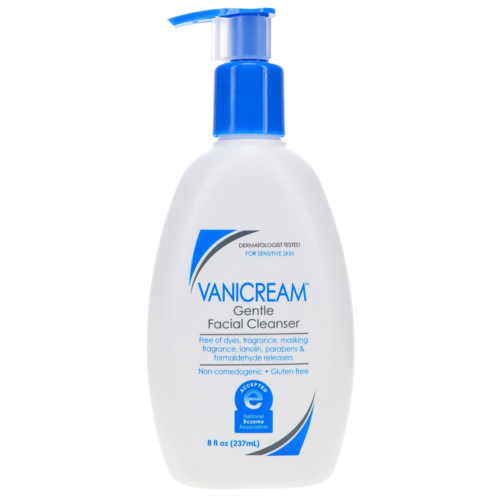 Vanicream Gentle Facial Cleanser water compatibility image demonstrates lather in hard or soft water.