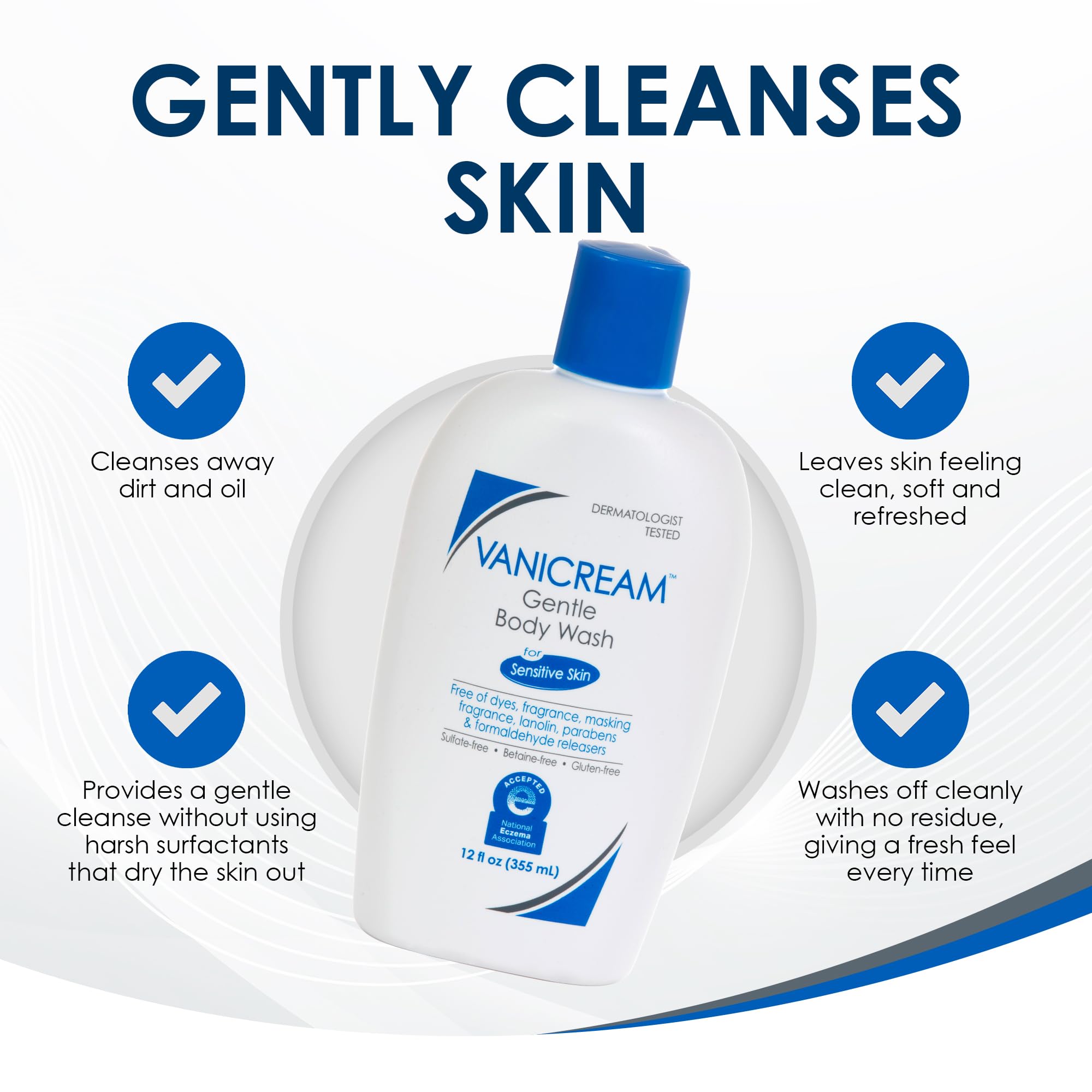 Vanicream lather on arm showing gentle cleansing without dryness