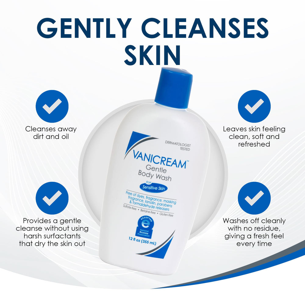 Vanicream lather on arm showing gentle cleansing without dryness