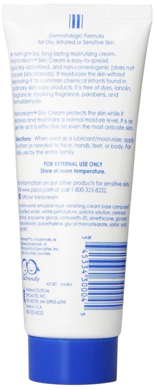 Vanicream moisturizing skin cream texture closeup highlights gentle formula for delicate skin.