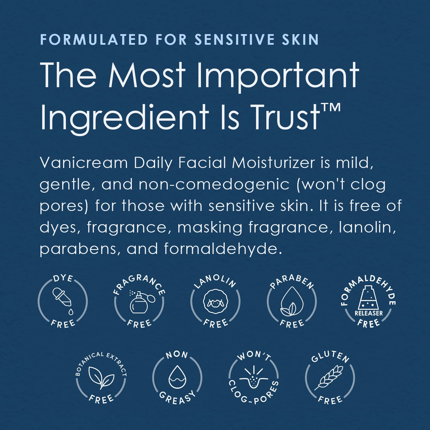 Vanicream non-comedogenic cream close-up demonstrates skin-friendly, pore-friendly hydration.