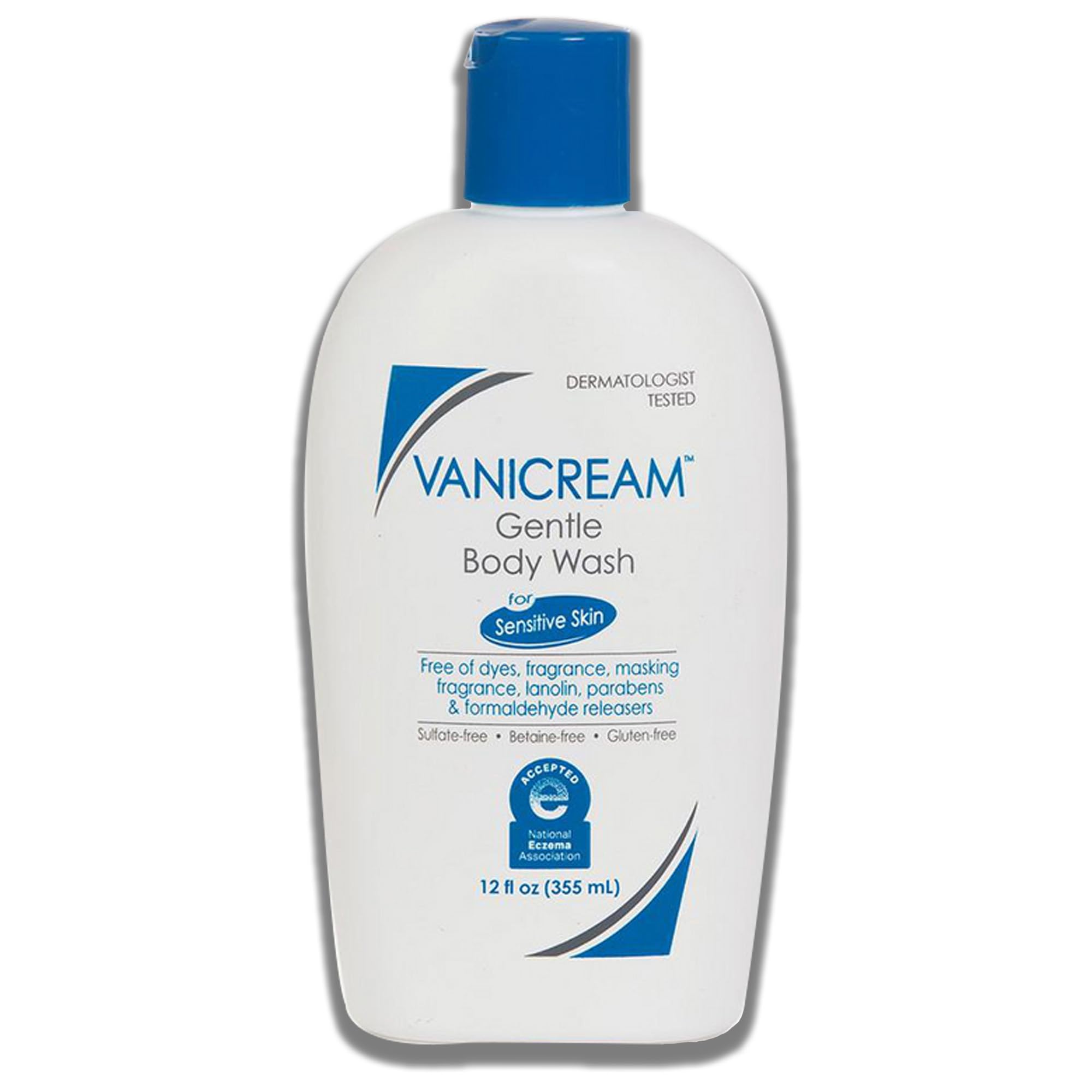 Vanicream packaging box label – fragrance- and dye-free formulation information