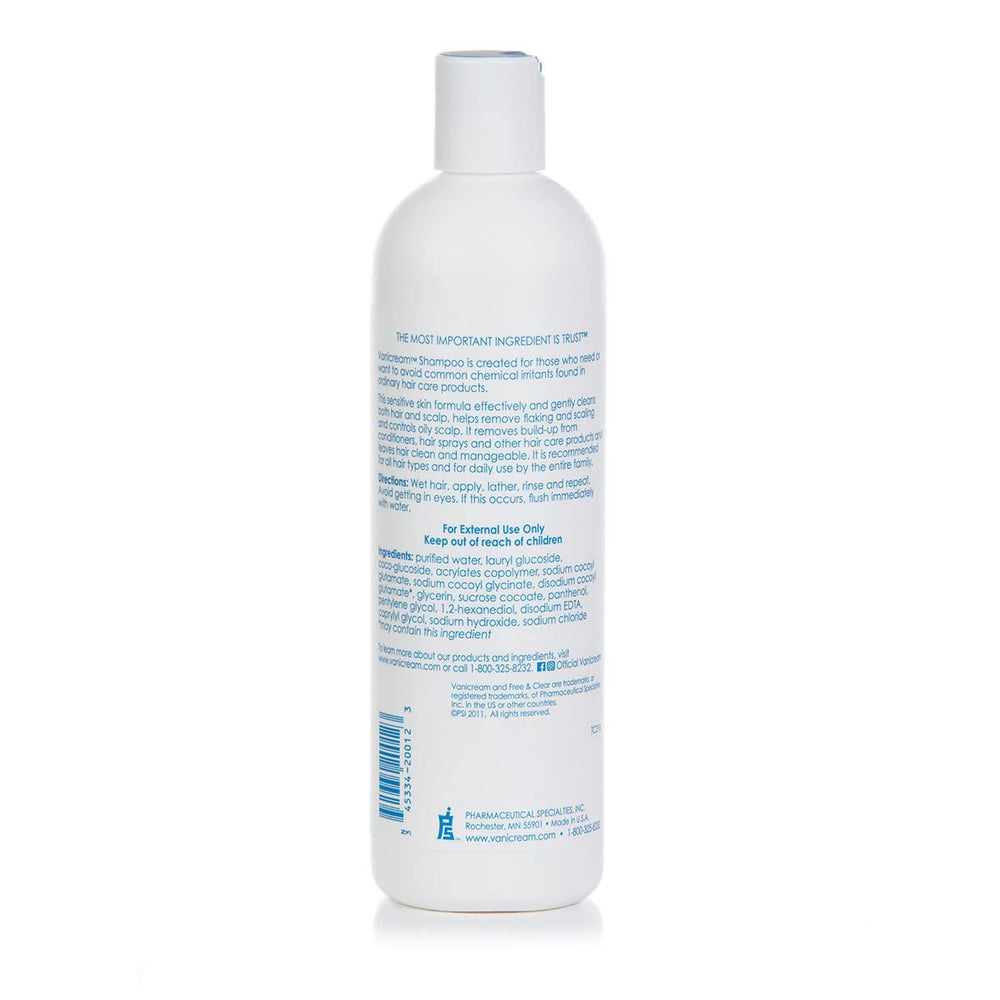 Vanicream back label close-up with ingredients and dermatologist-tested reassurance