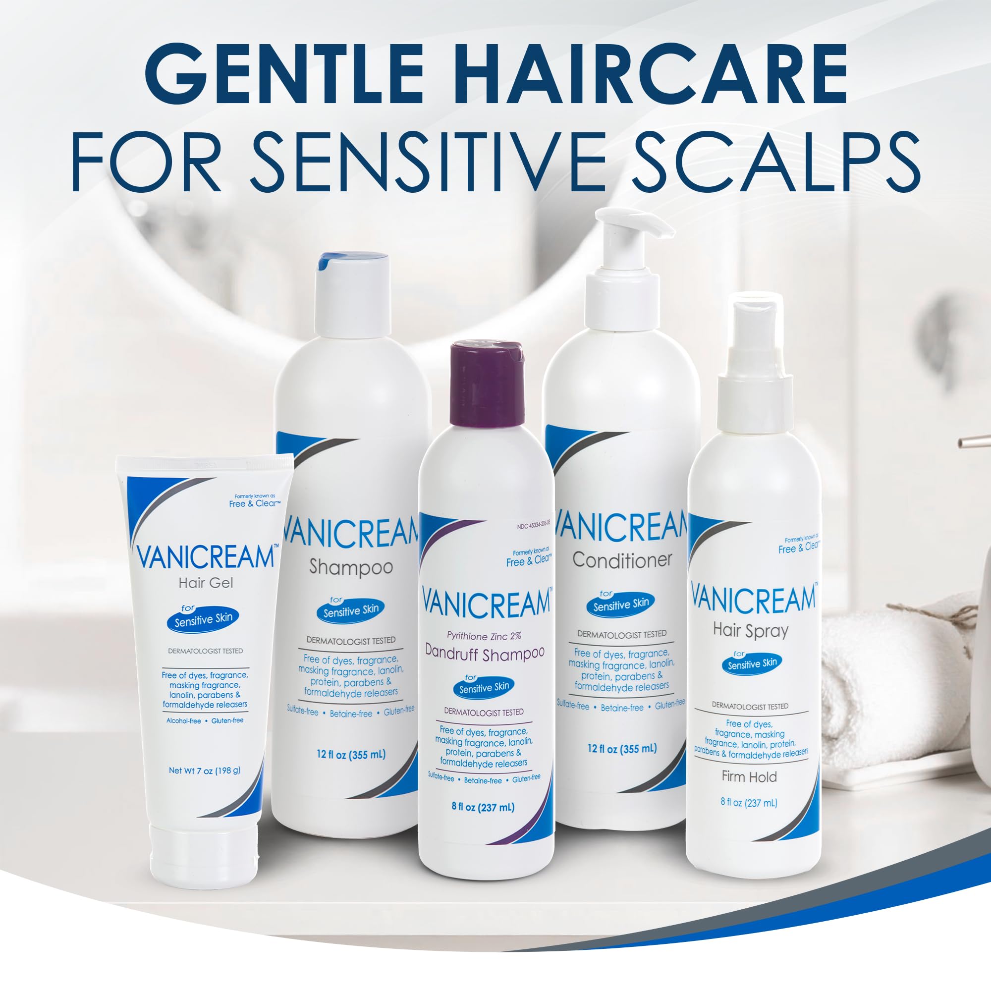 Vanicream shampoo paired with Vanicream conditioner to show complementary routine