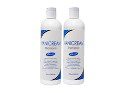 Vanicream Shampoo bottle pour demonstrates fragrance-free cleansing for sensitive scalps.