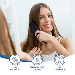 Close-up of Vanicream shampoo texture highlighting mild, non-irritating formula