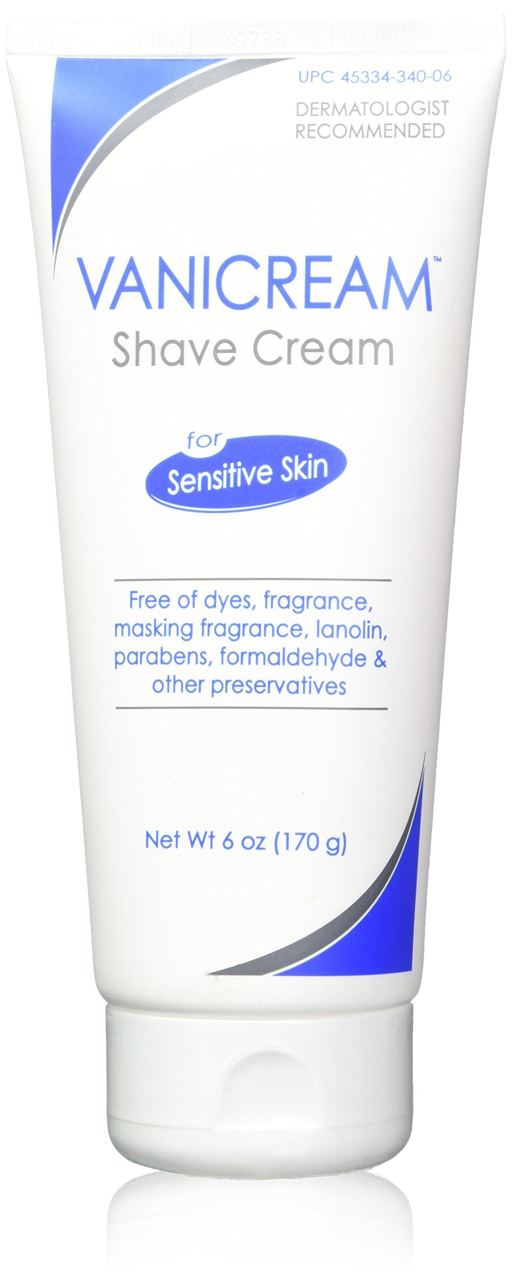Vanicream shave cream for sensitive skin 6oz bottle-front offers gentle glide and irritation-free shaving