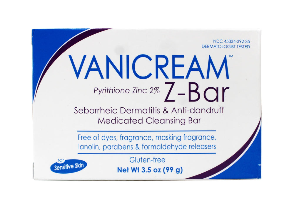 Vanicream Z-Bar closeup showing smooth bar texture for gentle cleansing.