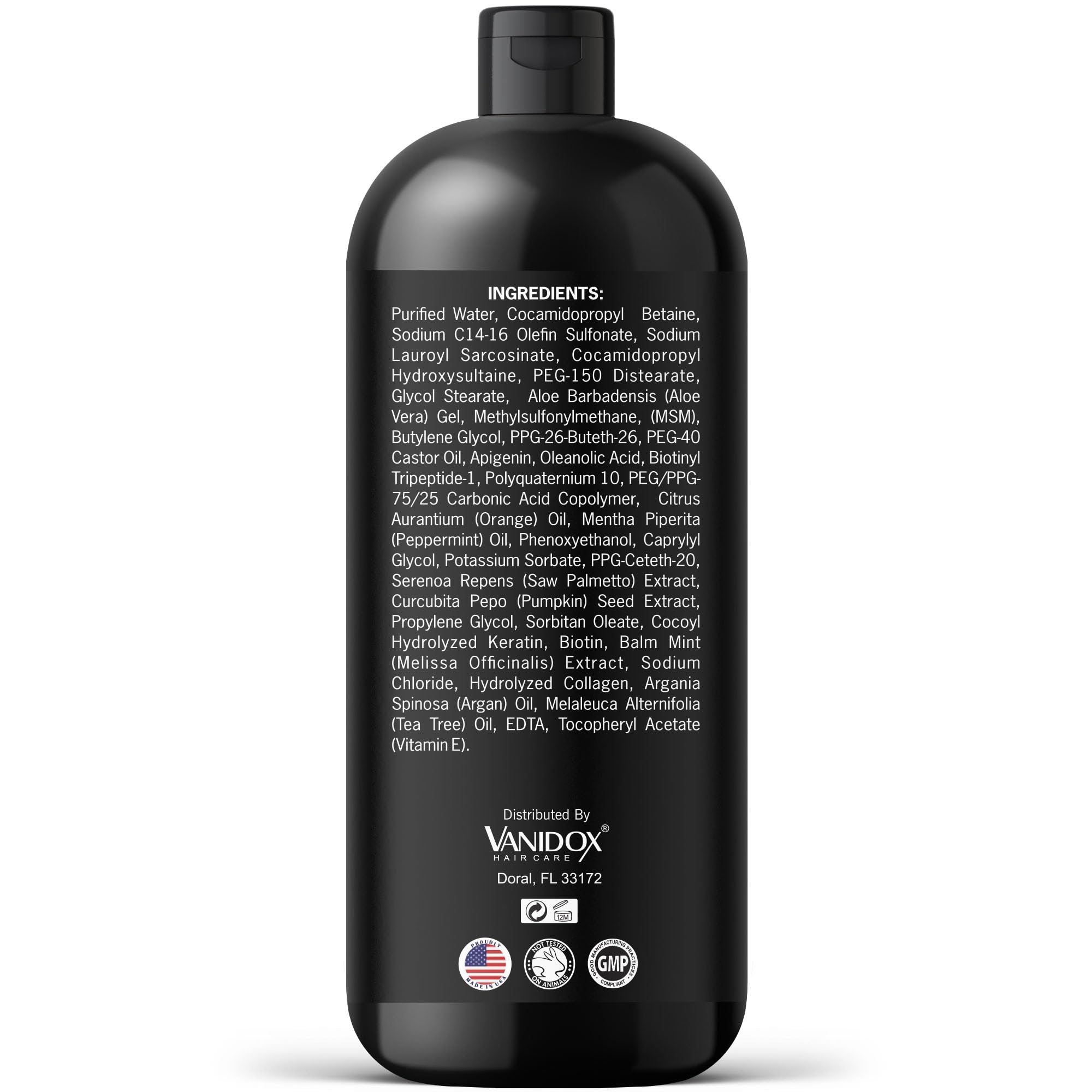VANIDOX carbonic shampoo sulfate-free formula banner emphasizes gentle scalp care
