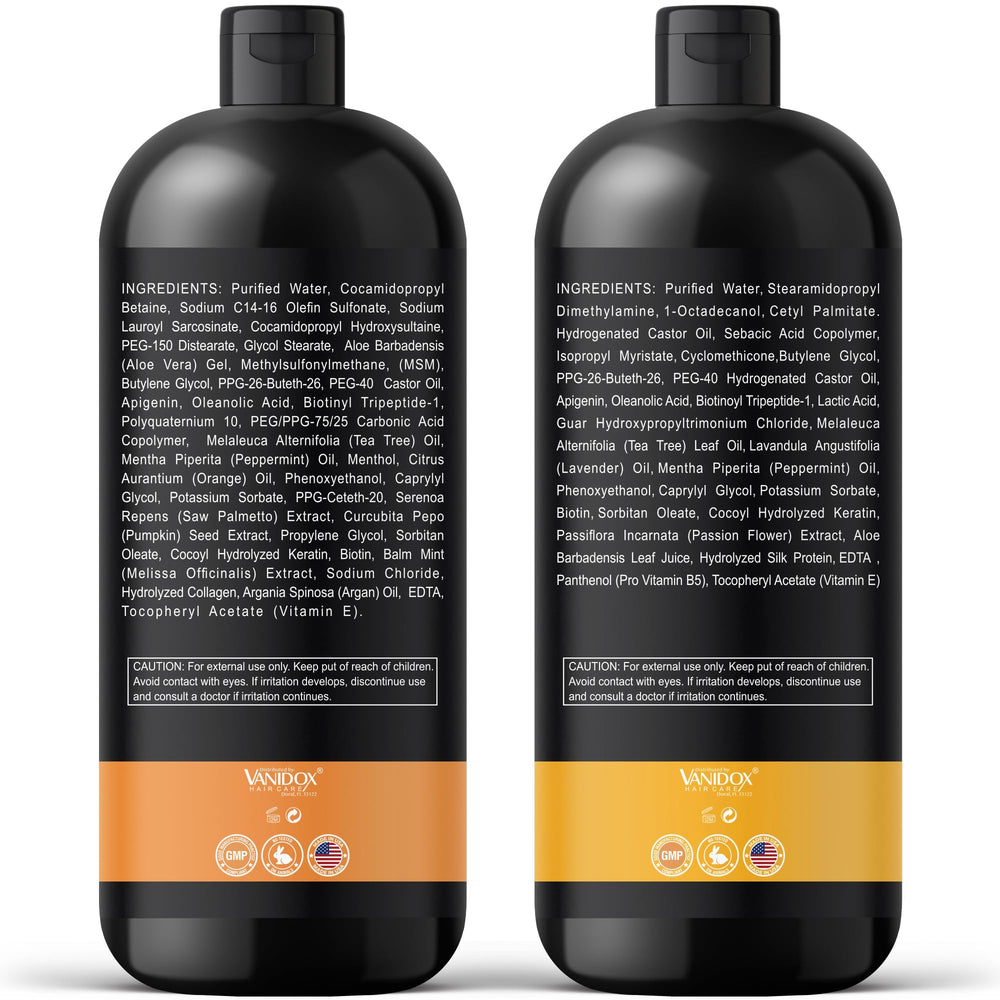 VANIDOX conditioner bottle with hands demonstrates easy application and hydration