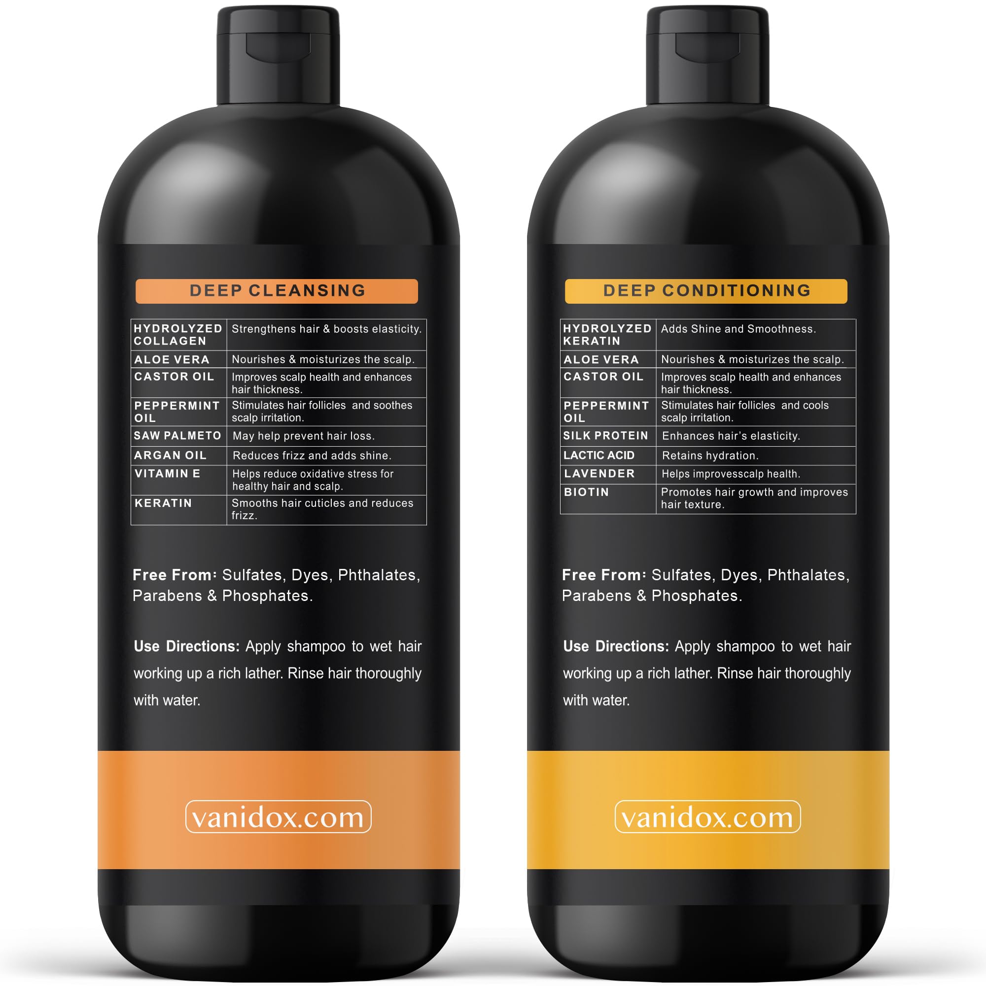 VANIDOX cruelty-free logo closeup signals animal-friendly hair care