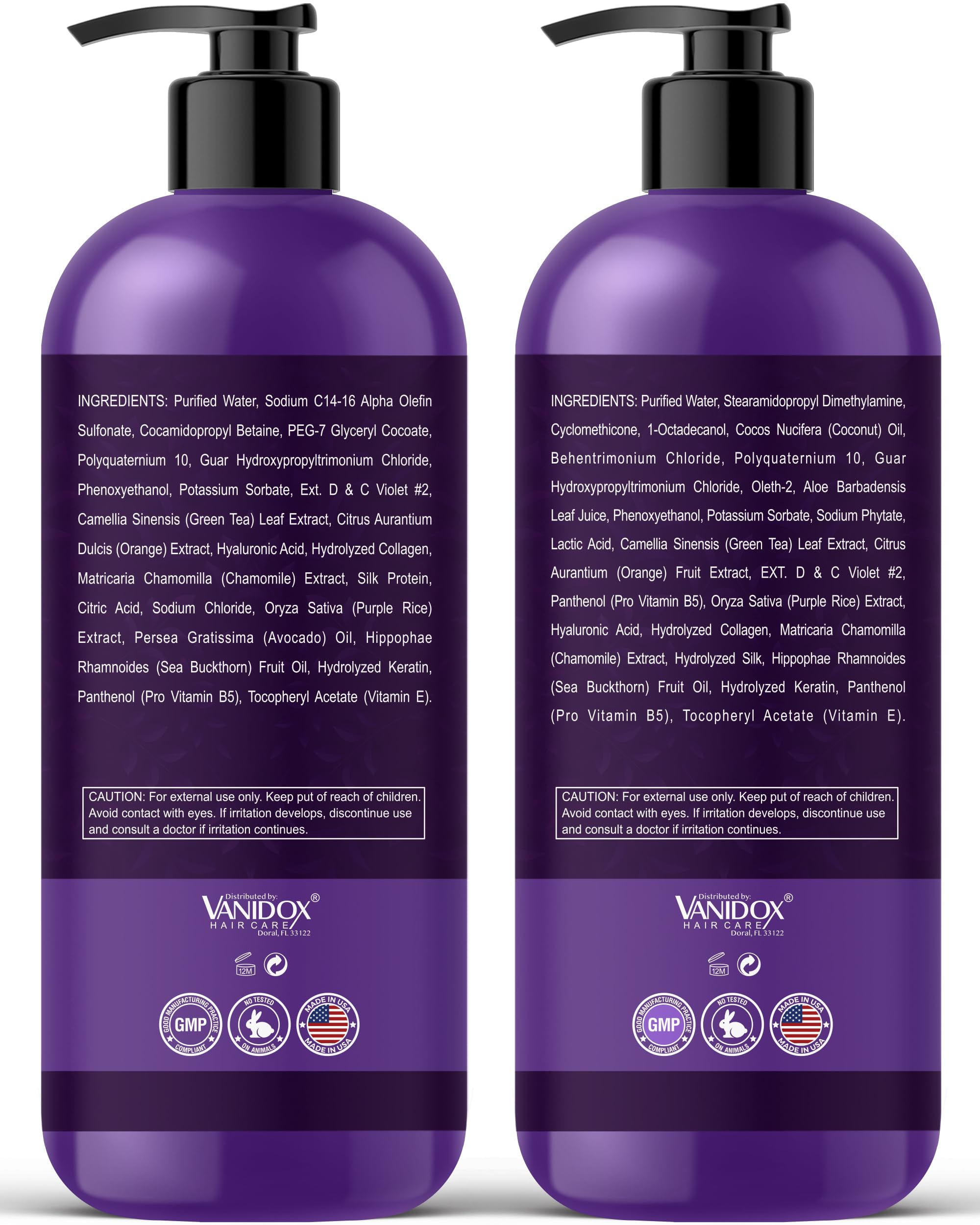 Vanidox made-in-usa packaging display—premium sulfate-free care in a USA-made set.