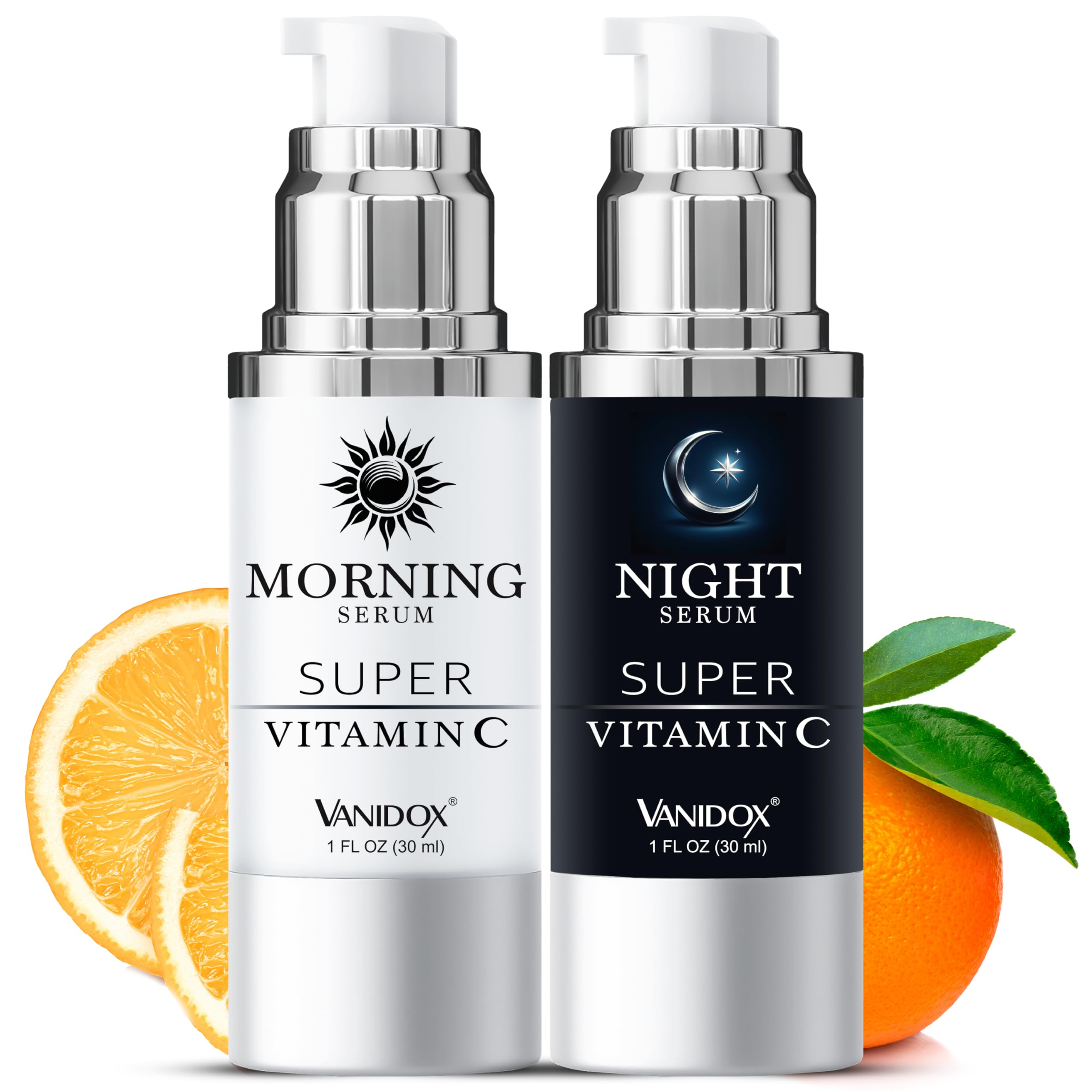VANIDOX vitamin C serum bottle highlighting premium hydration for mature skin