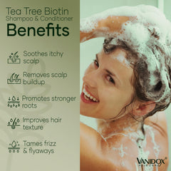 VANIDOX tea tree shampoo foam closeup highlights deep-cleanse and cooling sensation