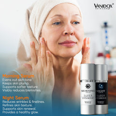 VANIDOX serum with hyaluronic acid applied for plump hydration