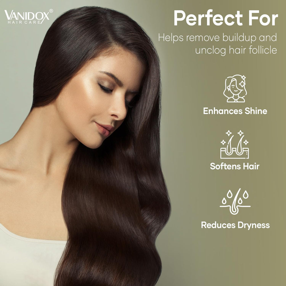 VANIDOX wet hair application moment showing easy product distribution.